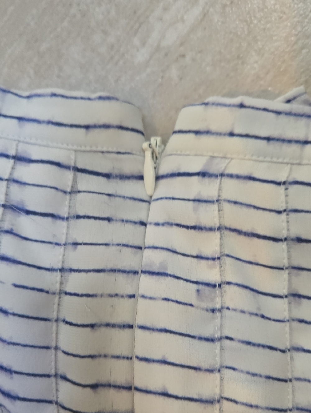 Vince White/Blue Pleated Midi Skirt - Picture 5 of 6